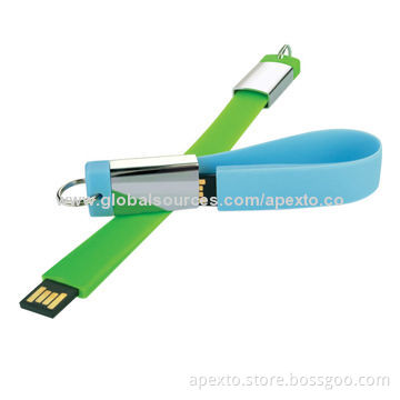 Silicone Lanyard USB Flash Drive with Metal Case and 512MB to 32GB Capacity Range